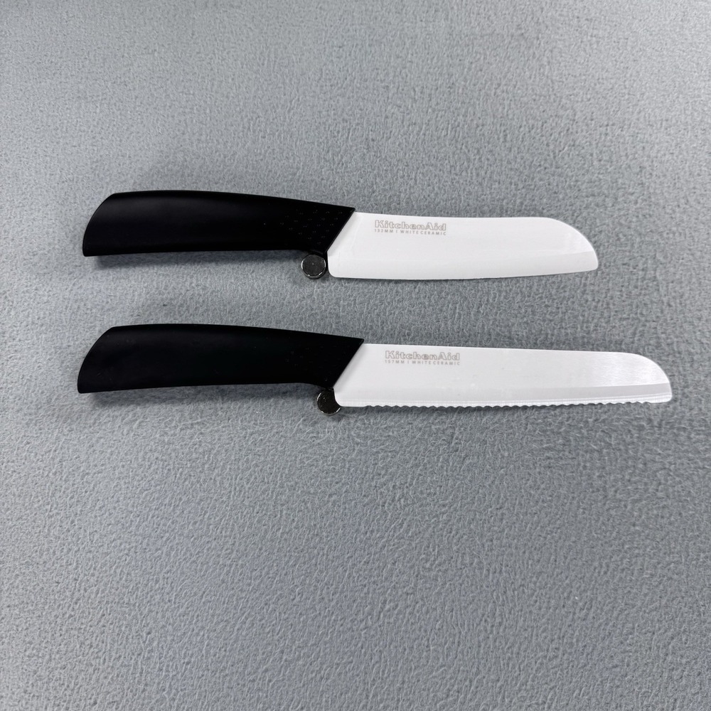KitchenAid (2) Black Handle Ceramic Knife. Cabin, Kitchen, Restaurant